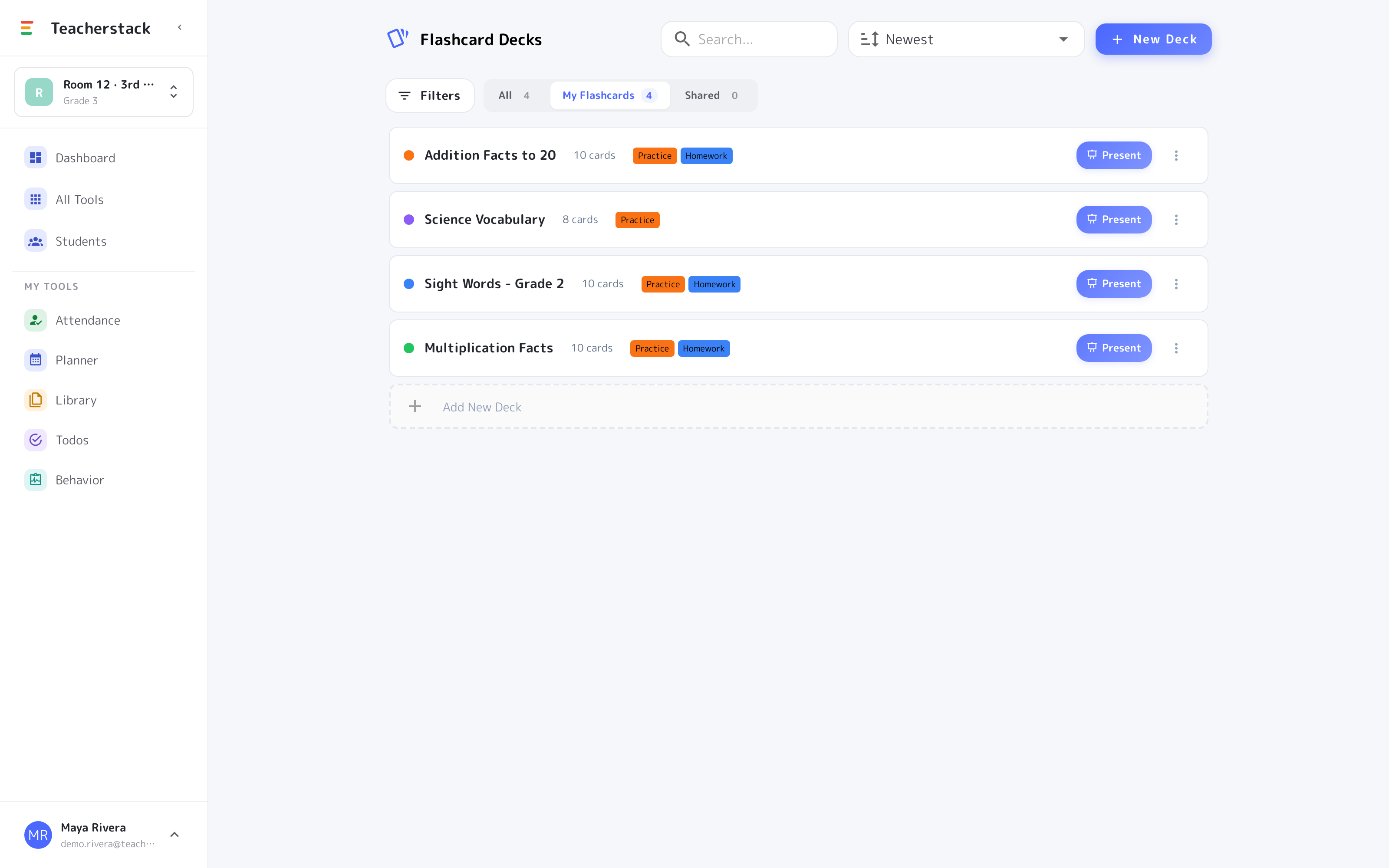 Flashcards screenshot