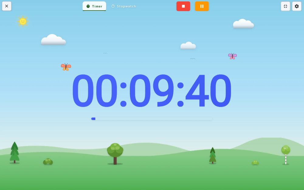 Timer with the Nature theme